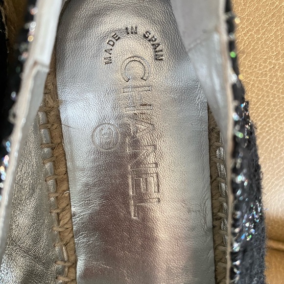 Chanel Slvr/Black Espadrilles Lambskin & Tweed - Picture 5 of 13